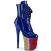 Pleaser - FLAMINGO1020HG Bottes de plateforme, Pole dance chaussures - Bleu/Arc En Ciel Product image